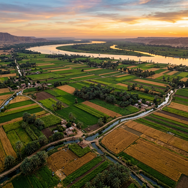 Egyptian Nile Valley farmland